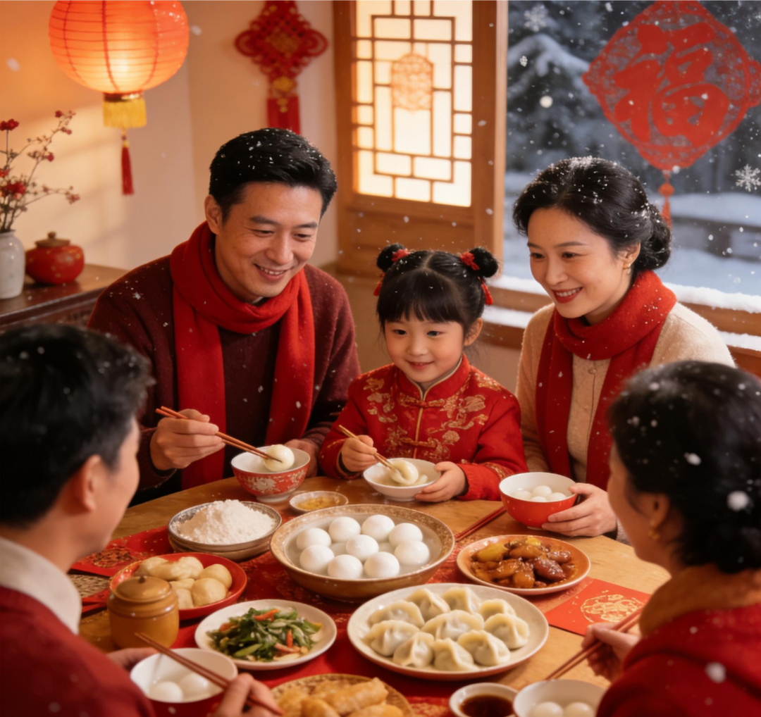 冬至家庭團(tuán)圓場(chǎng)景