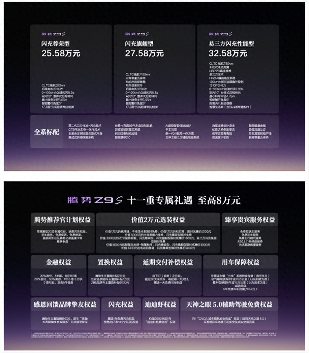 科技豪华智能轿车腾势Z9S正式上市,纯电续航1100km 科技豪华智能轿车腾势Z9S正式上市,纯电续航1100km