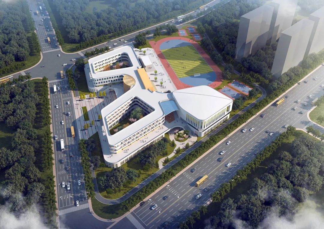 燕子矶新城F地块小学项目效果图。项目部提供